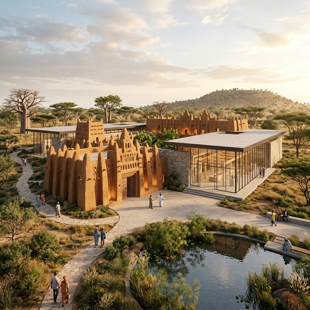 Architectural render of the proposed Paala Palace Conservation Center